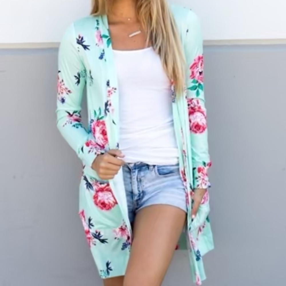 Long Sleeve Floral Cardigan
